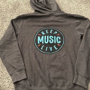 District - Keep Music Live - Full Zip Hoodie - Gray - M